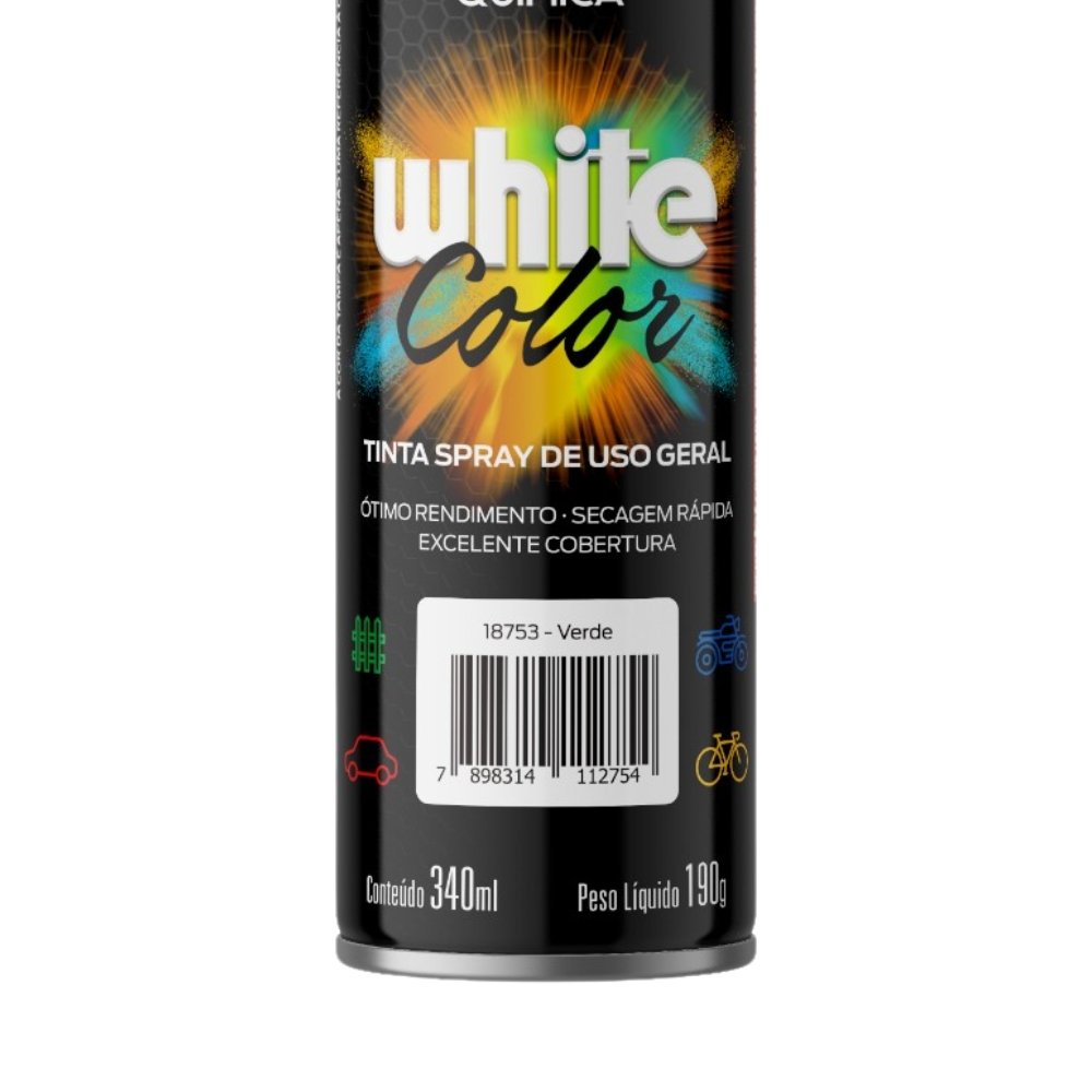 White Color Tinta Spray Verde 340ml - 18753 Orbi