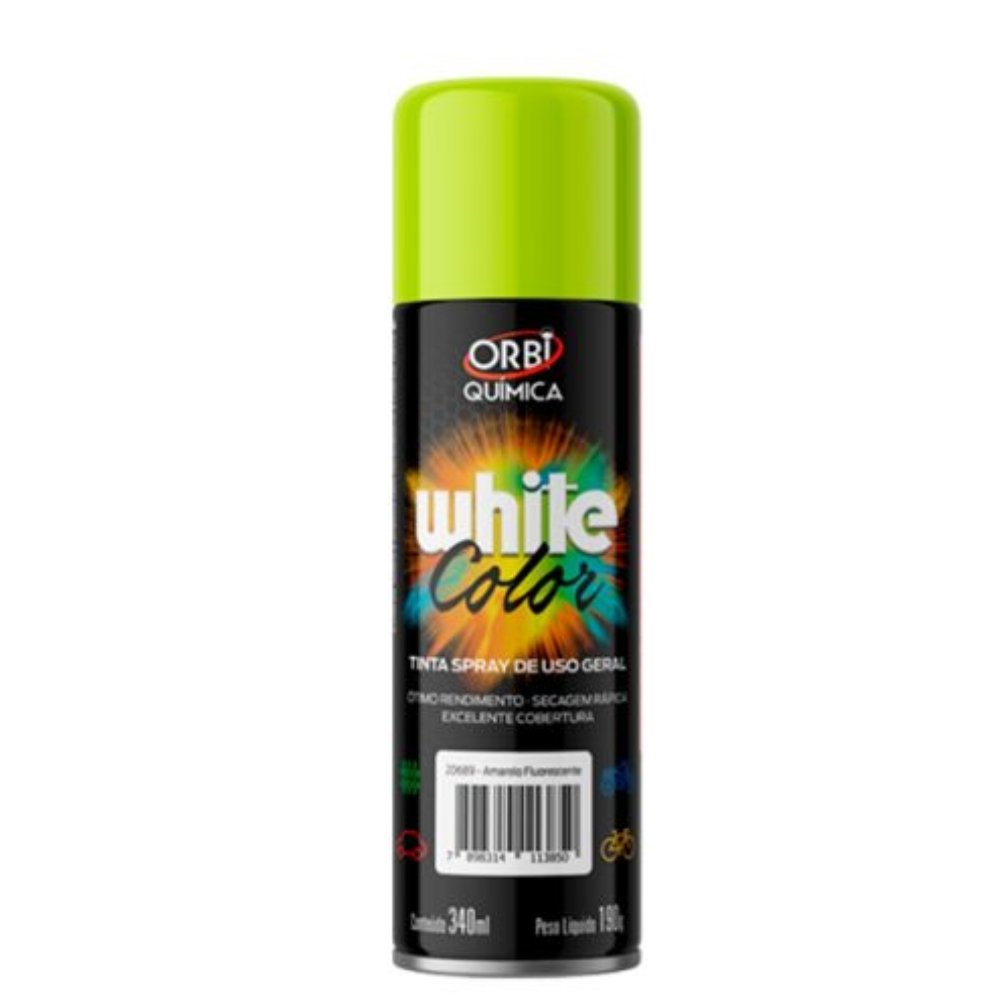 Tinta Spray Amarelo Fluorescente 340ml - 20689 Orbi